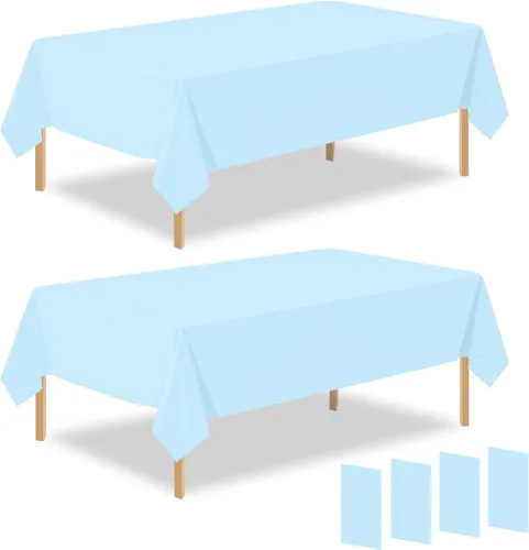 Vista 32 de Paquete de 2 manteles rectangulares desechables de plástico negro de 54 x 108 pulgadas, manteles de plástico negro para cumpleaños, bodas