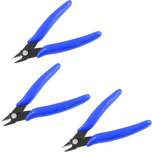 Vista 7 de Bivethoi - 3 cortadores de alambre micro cortadores de corte al ras de 5 pulgadas, color azul claro Small Diagonal Cutters, 3D Printer Filament
