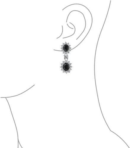 Vista 3 de Pendientes de araña de estilo vintage con forma de lágrima ovalada, con circonita cúbica AAA, con forma de lágrima ovalada y larga para mujer, sin