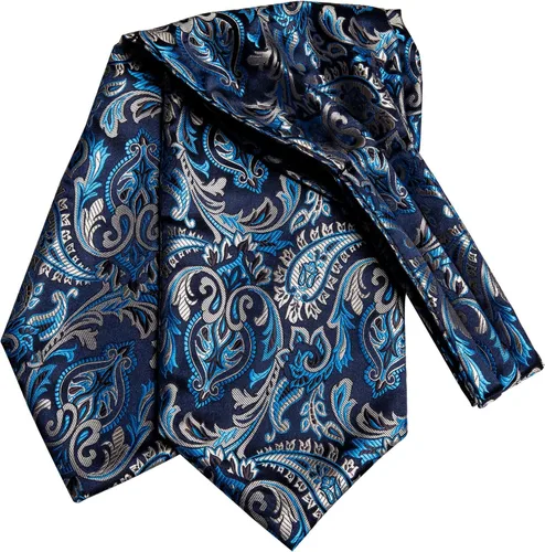 Vista 3 de Dubulle Paisley Cravat Ascot - Juego de gemelos cuadrados de bolsillo para hombre