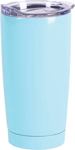 Vista 2 de Dicksons SSTUMT-95 - Vaso de viaje de acero inoxidable con tapa, 20 onzas, color azul cielo