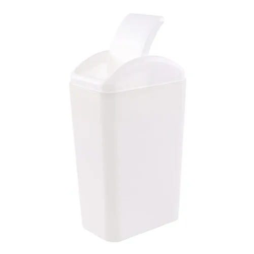 Vista 8 de Esdiplot - Cubo de basura con tapa oscilante de 3.5 galones, cubo de basura de plástico con tapa abatible, color gris