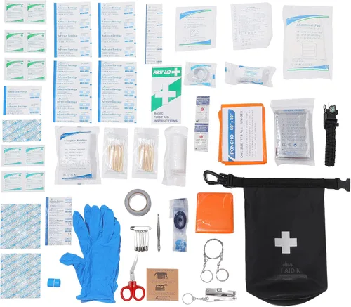 Vista 5 de Breakwater Supply™ Kit de primeros auxilios impermeable, bolsa seca precargada con suministros de preparación de supervivencia de emergencia
