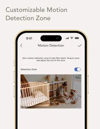 Vista 8 de Nooie Monitor de bebé con detección de llanto, cámara y audio, visión nocturna 1080P, detección de movimiento y sonido, cámara de seguridad WiFi