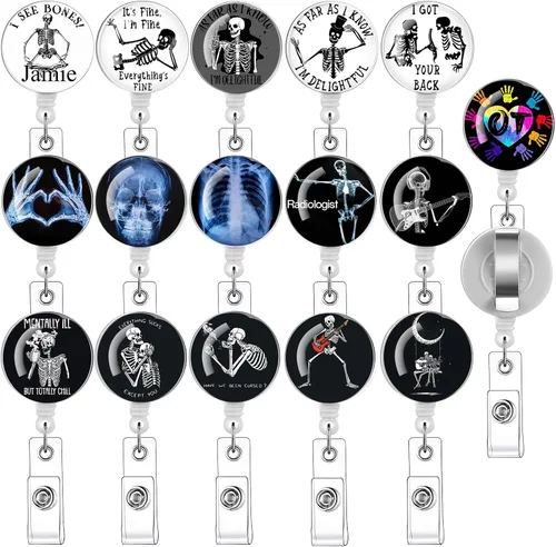 Vista 11 de Paquete de 16 carretes de insignia para enfermeras con soporte retráctil para tarjetas de identificación con clip #1-16pack multicolor