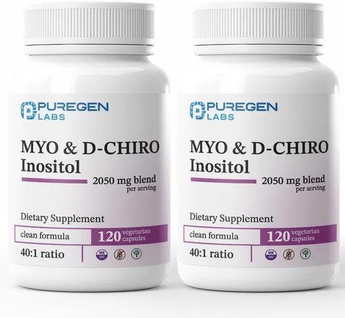 Vista 7 de Puregen Labs - Suplemento de inositol Myo inositol y D-Chiro Inositol 2050mg - 120 cápsulas vegetales Sin aditivos nocivos Sin OMG, sin gluten