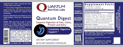 Vista 4 de Quantum Digest - Enzimas digestivas para el apoyo a la digestión - Ayuda en la descomposición de carbohidratos, proteínas y lácteos* - Suplemento