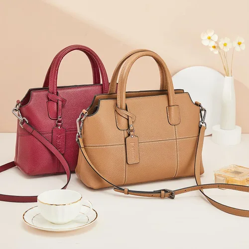 Vista 33 de Kattee - Bolsos de piel auténtica para mujer, bolsos de mano suaves para mujer
