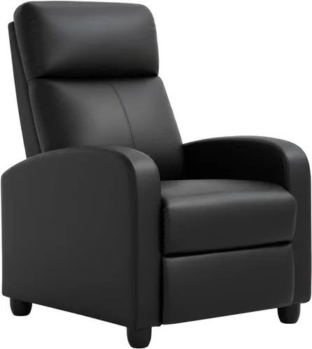 Vista 15 de BestMassage Silla reclinable con función de masaje de 2 puntos Cuero sintético marrón con soporte lumbar, empuje ajustable hacia atrás PU