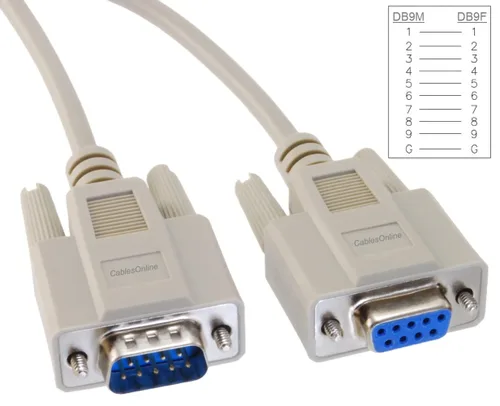 Vista 4 de CablesOnline - Cable de extensión DB9 Serial macho a hembra de 9 hilos recto a través de cable de extensión (S-3100)