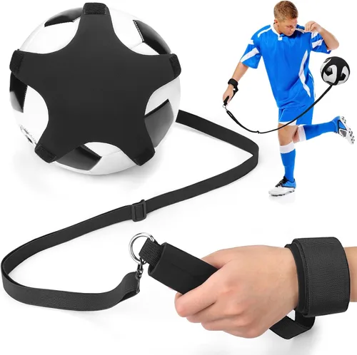 Vista 9 de Football Kick Trainer, Soccer Return Trainer Net Fits Ball Size 3, 4, 5, Hands-Free Soccer Kick Throw Training Aid