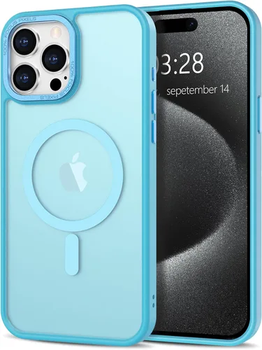 Vista 296 de Anuck - Funda magnética para iPhone 11 compatible con MagSafe, carcasa trasera mate translúcida dura, borde de TPU, delgada, resistente a impactos