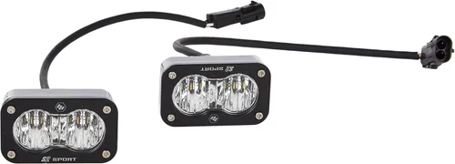 Vista 7 de Baja Designs S2 Sport - Par de cápsulas de luz LED negras – 2 unidades LED con arnés de cableado (conducción/combinado; ámbar)