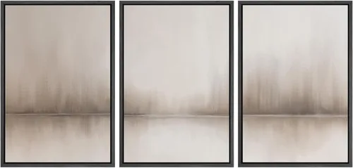 Vista 12 de SIGNWIN Lienzo enmarcado para pared, juego de arte tranquilo con reflejo de lago, acuarela, montaña y agua, ilustraciones modernas, arte abstracto