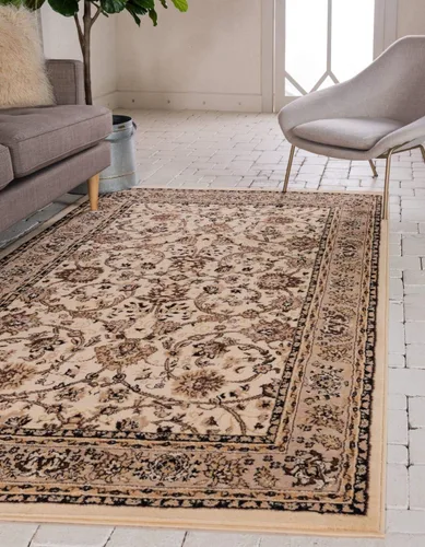 Vista 43 de Unique Loom Sialk Hill Collection - Alfombra de área Washington (6' 1" x 9' Rectángulo Burdeos/Crema)