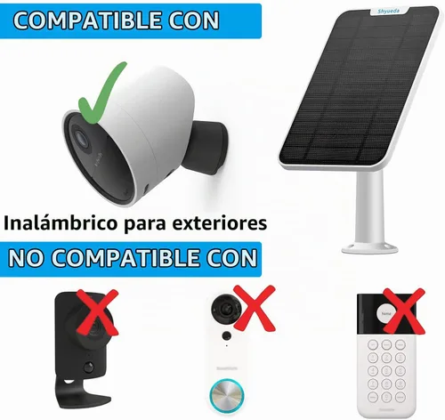 Vista 3 de Carga de panel solar de 4 W compatible solo con cámara de seguridad SimpliSafe para exteriores, con cable de carga micro USB impermeable de 13.1