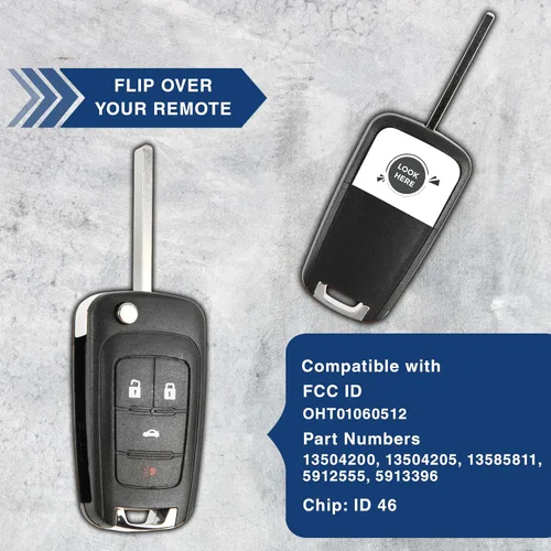 Vista 5 de KeylessOption llavero de auto con control remoto para entrada sin llave, repuesto para OHT01060512