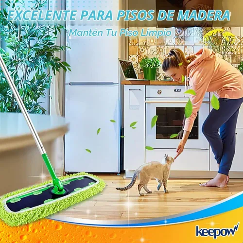 Vista 6 de KEEPOW XL - Paños de limpieza en seco/húmedo para barredora Swiffer XL, paquete de 6 Reusable & Washable Microfiber Mop Pad Refills for