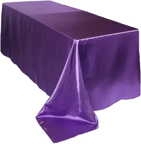 Vista 8 de YOUR CHAIR COVERS - Mantel rectangular de satén de 60 x 102 pulgadas - Mantel rectangular de satén brillante para mesas rectangulares de 6 pies