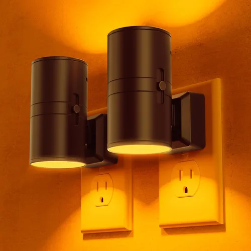 Vista 24 de Briignite - Luces nocturnas led enchufables, 3CCT, sensor de anochecer a amanecer, de 3000 K, regulable para pasillo, dormitorio, escalera, paquete