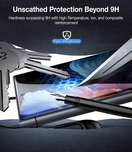 Vista 4 de UltraGlass Unbreak Top 9H+ Vidrio para Samsung Galaxy S24 Ultra Protector de Pantalla [Grado Militar Irrompible y Más Duradero] Protector