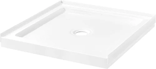 Vista 18 de OVE Decors Base de ducha rectangular de 32 pulgadas de ancho x 36 pulgadas de profundidad, drenaje lateral oculto, acrílico blanco, diseño reversible