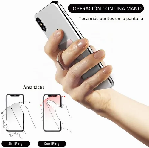 Vista 4 de iRing Original, fabricado en Corea, soporte para anillo de teléfono, soporte de agarre para teléfono celular, compatible con iPhone, Galaxy y otros