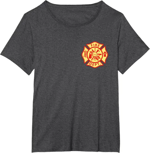 Vista 22 de Camiseta con logotipo de bomberos con símbolo de bombero, Negro