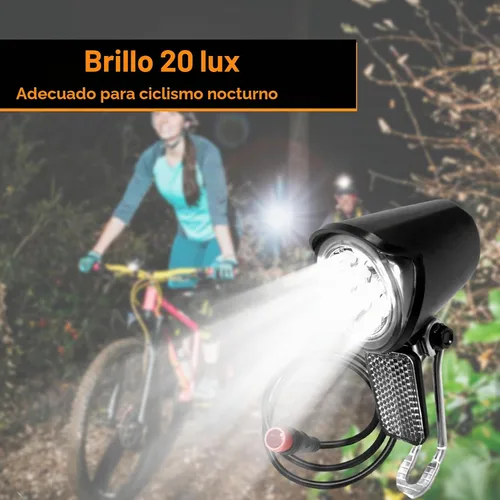Vista 4 de Faro eléctrico para bicicleta, compatible con 12 V-60 V, conector impermeable de 2 pines, luz delantera de bicicleta eléctrica, luz frontal LED