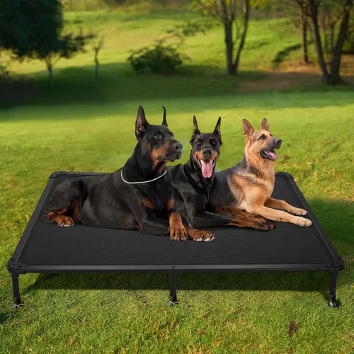 Vista 8 de Veehoo - Cama elevada para perros a prueba de masticación. Cuna fresca y elevada para mascotas. Con estructura de aluminio inoxidable y con tela