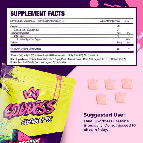 Vista 7 de Primal Queen Goddess Gomitas de Creatina – Creatina masticable baja en azúcar para mujeres Construye glúteos y músculos, recuperación más rápida