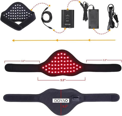 Vista 5 de Dispositivos de terapia de luz infrarroja y roja: Alivio del dolor 850NM LED Dolor de cuello Fatiga Terapia de luz Almohadilla de urdimbre Uso
