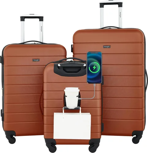 Vista 18 de Wrangler Portavasos inteligente para equipaje y puerto USB, color verde azulado, juego de 2 piezas, Negro, Juego de 2 piezas