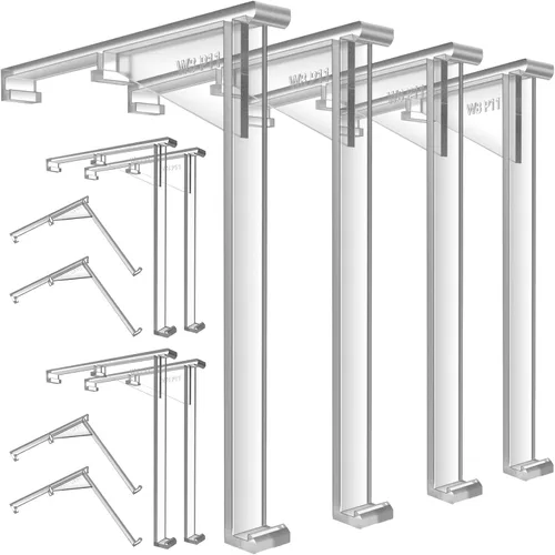 Vista 8 de 8 clips de cenefa vertical transparente soporte de clip de cenefa vertical ciega oculta, pieza de repuesto, montaje exterior