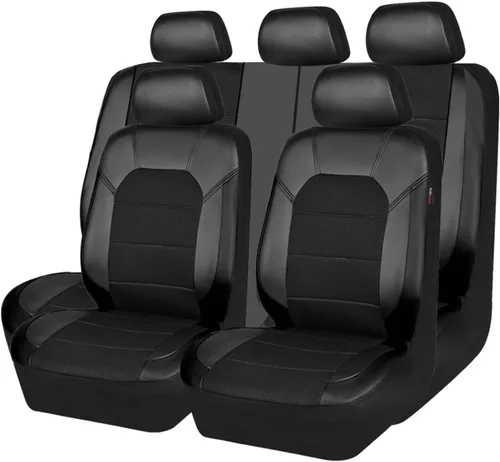 Vista 24 de CAR PASS Fundas de cuero para asientos delanteros solamente, con fundas de asiento delantero de malla de aire, transpirables, fundas de asiento