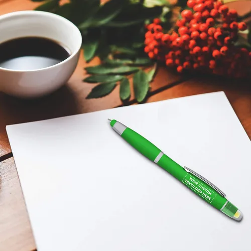 Vista 6 de DISCOUNT PROMOS Maitland - Bolígrafos capacitivos de gel de escritura suave personalizados, paquete de 100 unidades, resaltadores, texto