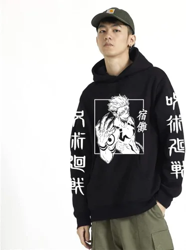 Vista 4 de Metaparty Sudadera con capucha unisex Akatsuki con estampado de nube sudadera con capucha de anime con anillo ninja para adultos