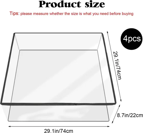 Vista 2 de 4 fundas de cojín de plástico para sofá – Funda impermeable de PVC transparente para sofá contra arañazos de gato, perro, 28 x 28 x 9 pulgadas