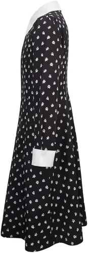 Vista 4 de TODFIY Disfraz de Wednesday Addams para niños, niñas, familia, Halloween, miércoles, fiesta de cosplay, 6-12 años