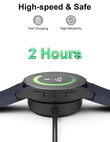 Vista 4 de Cargador USB C compatible con Samsung Galaxy Watch 7/Ultra/FE/ 6/6 Classic/5/5 Pro/4/4 Classic/3/Active 2/Cable de carga activo tipo C