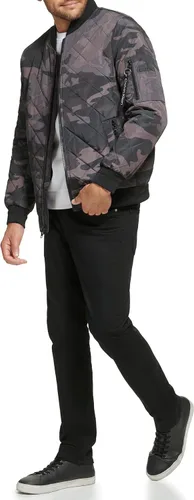 Vista 2 de Calvin Klein chamarra de aviador con detalle de cremallera acolchada para hombre