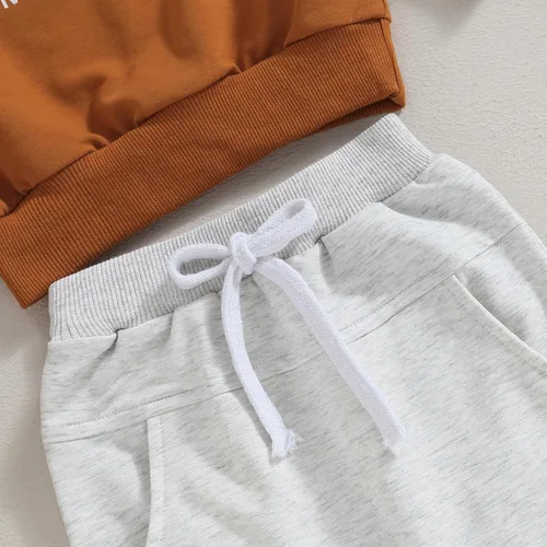 Vista 5 de Hoanselay Conjunto de sudadera de manga larga con capucha y pantalones de otoño e invierno para bebé niño