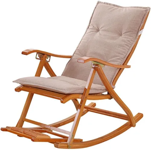 Vista 6 de CARTBAE Cojín antideslizante para silla mecedora de algodón y lino, almohadillas integradas para silla mecedora con lazos
