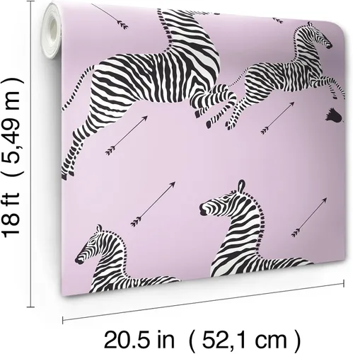 Vista 7 de Scalamandre Lilac Zebra Safari - Papel tapiz autoadhesivo