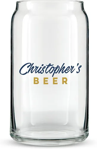 Vista 10 de WEDDINGSTAR Vaso de cerveza personalizado en forma de lata de 16 oz - Beer Makes Me Hoppy Print