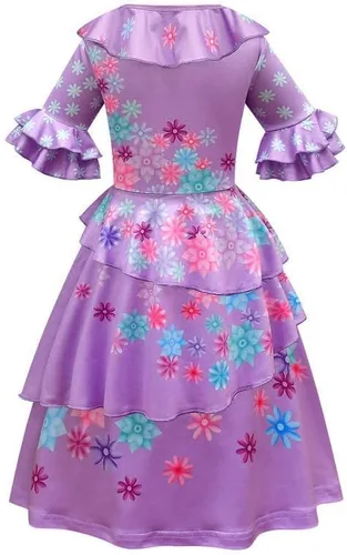 Vista 7 de Xinxiaomeng Isabella Encanto Costume Girls Magic Family Mirabel Costume Princess Outfit Kids Dress Up With Accessory