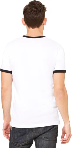 Vista 5 de Bella + Canvas playera Jersey De Manga Corta Del Hombre (3055C), color blanconegro