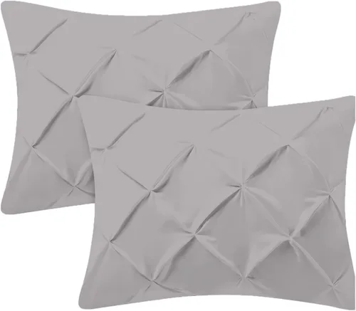 Vista 17 de Kotton Culture Juego de 2 fundas de almohada plisadas de 24 x 24 pulgadas, fundas de almohada decorativas, 100% algodón egipcio de 600 hilos, aptas