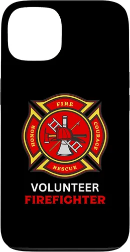 Vista 7 de Funda para iPhone 16 con logotipo de bomberos voluntarios con símbolo de bombero