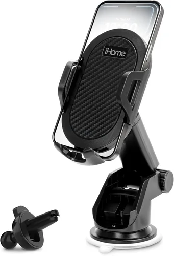 Vista 9 de iHome Soporte para automóvil, tablero de instrumentos/parabrisas/ventilación, cuello giratorio, agarre de silicona, brazo de montaje ajustable